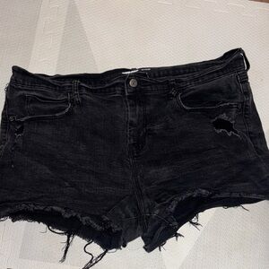 Old Navy Women's Black Ripped Jean Shorts